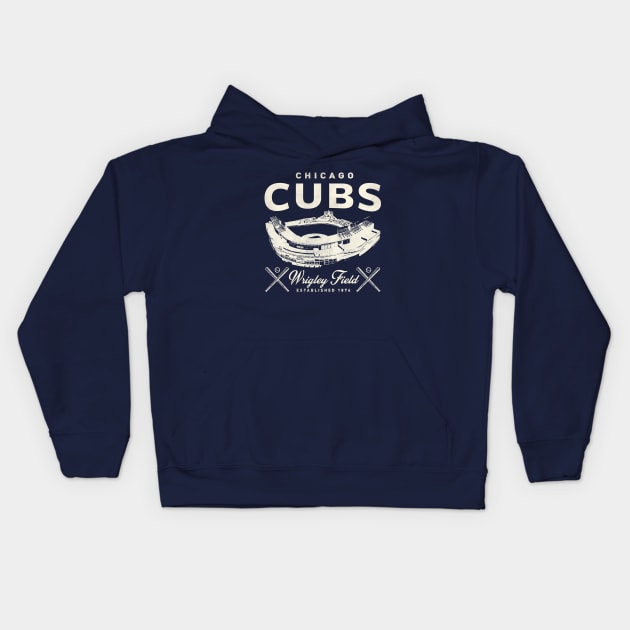 Chicago Cubs Wrigley Field by Buck Tee Kids Hoodie by Buck Tee